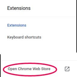 Open Chrome webstore